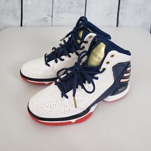 Adidas Derrick D Rose 773 Youth Boys Sample Basketball Shoes 3.5 White Navy RARE